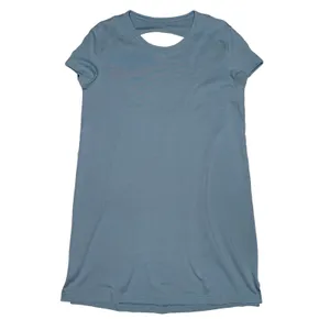 NWOT Lululemon Day Tripper Mini Dress Pima Cotton Blue Open Back Size 4 thumbnail 7