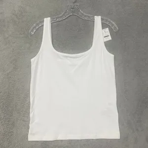 J Crew Top‎ Womens Small White Essential square neck tank Cotton CJ071 thumbnail 3