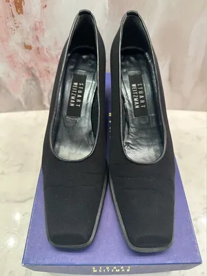 Stuart Weitzman Black Gore-Tex Rainaway Pumps Block Heel Women’s 8AAA Square Toe thumbnail 1