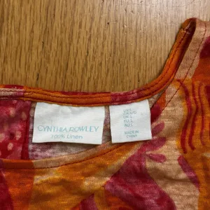 Cynthia Rowley Women's 100% Linen Botanical Floral Top Blouse Cottage Boho Sz L thumbnail 5