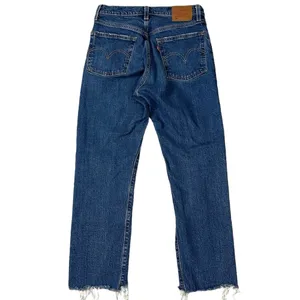 Levi's 501 Premium Crop Jeans in Charleston Fun Size 27 Big E Distressed Raw Hem thumbnail 9