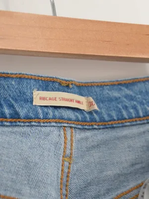 Levi's Ribcage Straight Ankle Jeans Blue Womens 30 High Rise Fray Hem Button Fly thumbnail 7