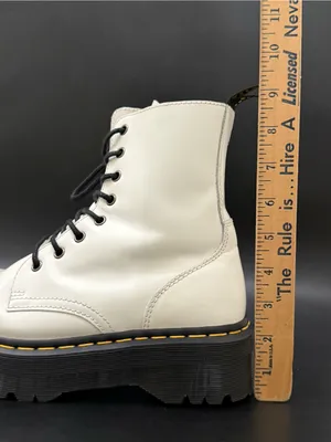 DR. MARTENS Jadon White Leather Chunky Platform Lace Up Boots Women’s Size US 9 thumbnail 10