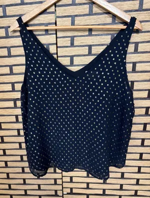 Loft Outlet Black And Gold Dot Tank‎ Top Size Large thumbnail 1