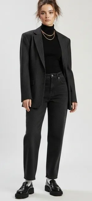 Levis 94‎ Baggy Jeans Womens 25x31 Mid Rise Straight Leg Black Wash Effortless thumbnail 1