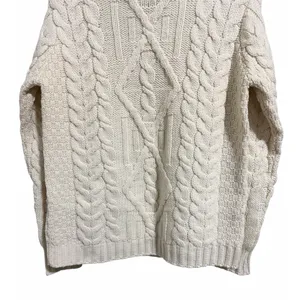 Inis Crafts Fisherman Cable Knit Turtleneck Sweater‎ Ivory Women's Size Small thumbnail 6