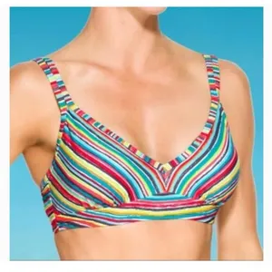 Athleta Montego Colorful Stripes Shirred Underwire Adjustable Bikini Top 38B/C‎ thumbnail 1