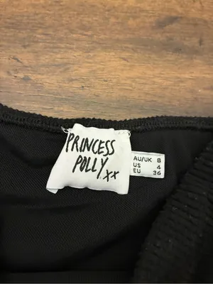 Princess Polly Dress Women’s 4 Bodycon Strapless Black Ribbed thumbnail 2