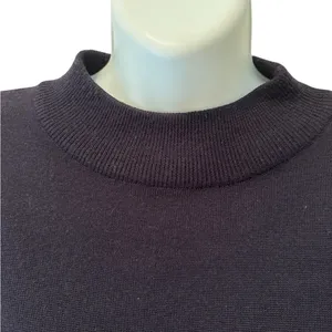 VTG Casual Corner Wool Blend Navy Mock Neck Sweater Size L W/ Button Shoulder thumbnail 4