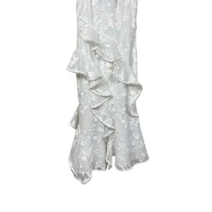 KEEPSAKE The Label White Floral Embroidered Ruffle Midi Dress Bridal Romantic thumbnail 4