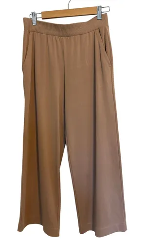 Haven Well Within Taupe Wide Leg Lounge Pants Small Cotton Travel Quiet Luxury thumbnail 1