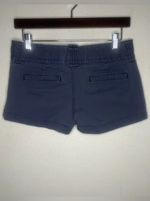 Y2K Vintage American Eagle Blue Low Rise Mini Shorts Stretch Cotton Chino thumbnail 2