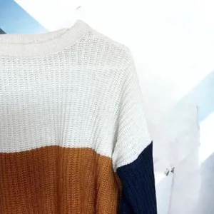 Say What? Color Block Chunky Knit Pull Over Sweater Size Medium thumbnail 2