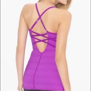 Beyond Yoga Strappy Back Yoga Tank Women's Size‎ XS Purple Pilates Princess thumbnail 2