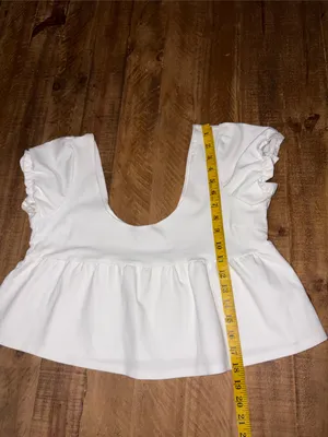 Pacsun White Ruffle Sleeve Peplum Babydoll Top thumbnail 3