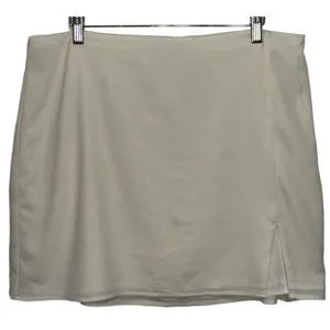 Abercrombie & Fitch White Polyester Side Slit Micro Mini Skirt Womens Size Large thumbnail 1