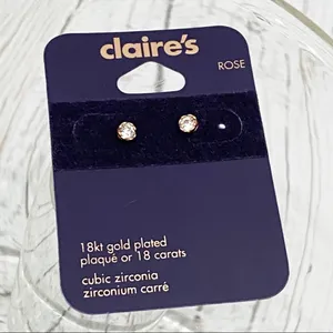 Claire’s Rose Gold 18Kt Gold Plated Small Earrings thumbnail 6