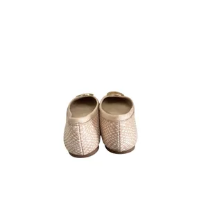 Tory Burch Reva Size 37 Beige Snake Print Leather Ballet Flats thumbnail 3