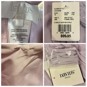 Flowy Iris Lavender Strapless Chiffon Wedding Guest HOCO David's Bridal 14 thumbnail 7