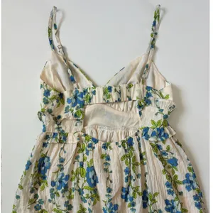 Band of the Free Floral Ruffle Maxi Dress Egret‎ Palace Blue XS B50326 Boho thumbnail 5