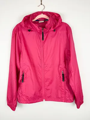 LL Bean Women’s Pink Lightweight Stowaway Hidden Hood Windbreaker Jacket L/XL thumbnail 10