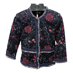 Ann Taylor Loft Primavera Fringe Trimmed Jacket size 2 thumbnail 3