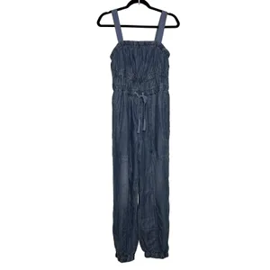 Elan Tenny The Tencel Jumpsuit Blue Women's Medium Pockets Drawstring thumbnail 2
