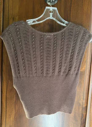 Free People Intimately brown knit sweater cropped top vest S thumbnail 3