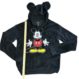 Disneys Mickey Mouse Fuzzy Sherpa Pullover Hoodie W/ Mickey Ears Size Medium thumbnail 3