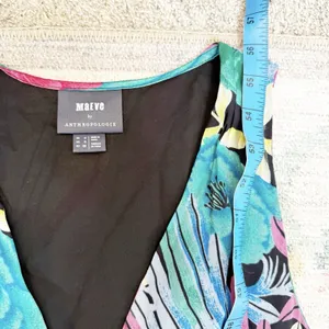 Anthropologie Cupro Faux Wrap Maxi Dress Size 0 Floral‎ Resort Tropical Vacation thumbnail 7