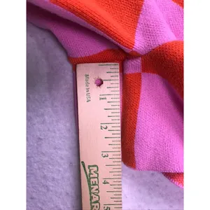 STARFIT Knit Shorts Women Size M Pink Orange Checkered High Waisted Retro thumbnail 6