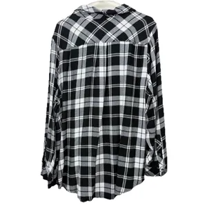 Torrid Black Lizzie Crinkle Flannel Gauze‎ Button Up Tunic Size 2X thumbnail 9