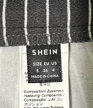 🍙 NWOT SHEIN ICON Gray/White Pinstriped Fit & Flare Pants thumbnail 12