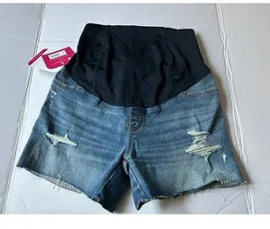 Ingrid Isabel Maternity Jean Shorts Midi Cut Off Short Crossover Panel 2/26 NWT thumbnail 1