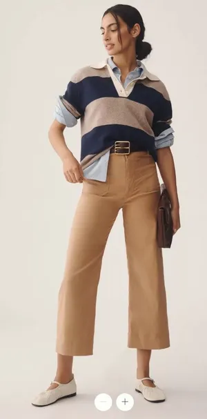Anthropologie Maeve The Colette Cropped Wide-Leg Trousers thumbnail 1