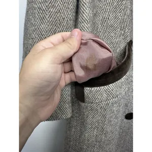 Vintage Noble Fashion Wool Coat Women’s | Herringbone Tweed Long Overcoat thumbnail 6
