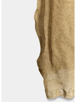 Zara NWT Metallic Gold oversized Tunic Top cover up thumbnail 8