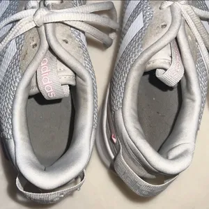 Adidas Cloudfoam Pure‎ Sneakers Women’s Size 4– Gray & White with Pink Accents thumbnail 10