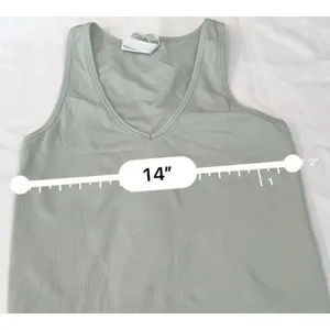 Athleta Aurora Ribbed Tank Top Womens size small coast Gray V-Neck Camisole Yoga thumbnail 8