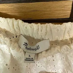 Madewell Ivory Eyelet Crop Top Size Large‎ thumbnail 6