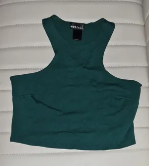 Wet Seal Forest Green High Neck Crop Top thumbnail 1