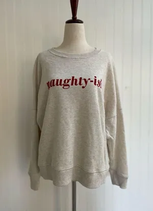 AERIE Naughty-ish Long Sleeve Pullover Crewneck Novelty Sweatshirt Size M thumbnail 9