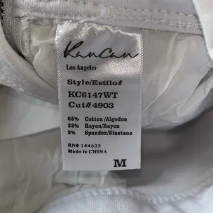 KanCan Minimalist White‎ Distressed Adjustable Stretch Topanga Overalls Size Med thumbnail 8