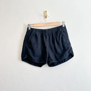 Madewell‎ | Cotton Viscose Pull-On Casual Lounge Shorts in Almost Black thumbnail 3
