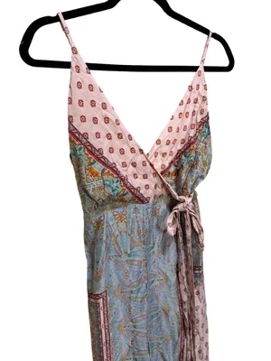 Free People Britt Printed Playsuit Jumpsuit Romper Silky Wide Leg Size 2 thumbnail 6