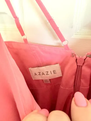 Azazie Desiree Flamingo Pink Bridesmaid Maxi Dress 4 NWT thumbnail 9
