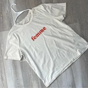 Cotton Femme Tshirt ese o ese graphic print womens Cream (large) casual thumbnail 1