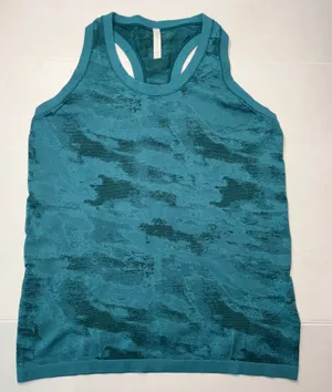 Athleta Momentum Camo Racerback Tank Top Seamless Dark Surf Teal thumbnail 3