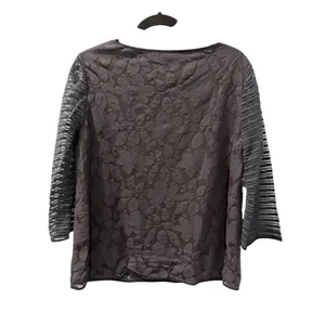 Tory Burch Lace Lined Size Medium Navy Blue Blouse Top Cotton Blend Work Floral thumbnail 6