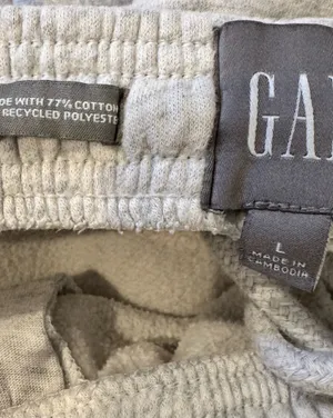Gap Light Gray Sweatpants Elastic Cuffs Casual Workout Cozy L thumbnail 6